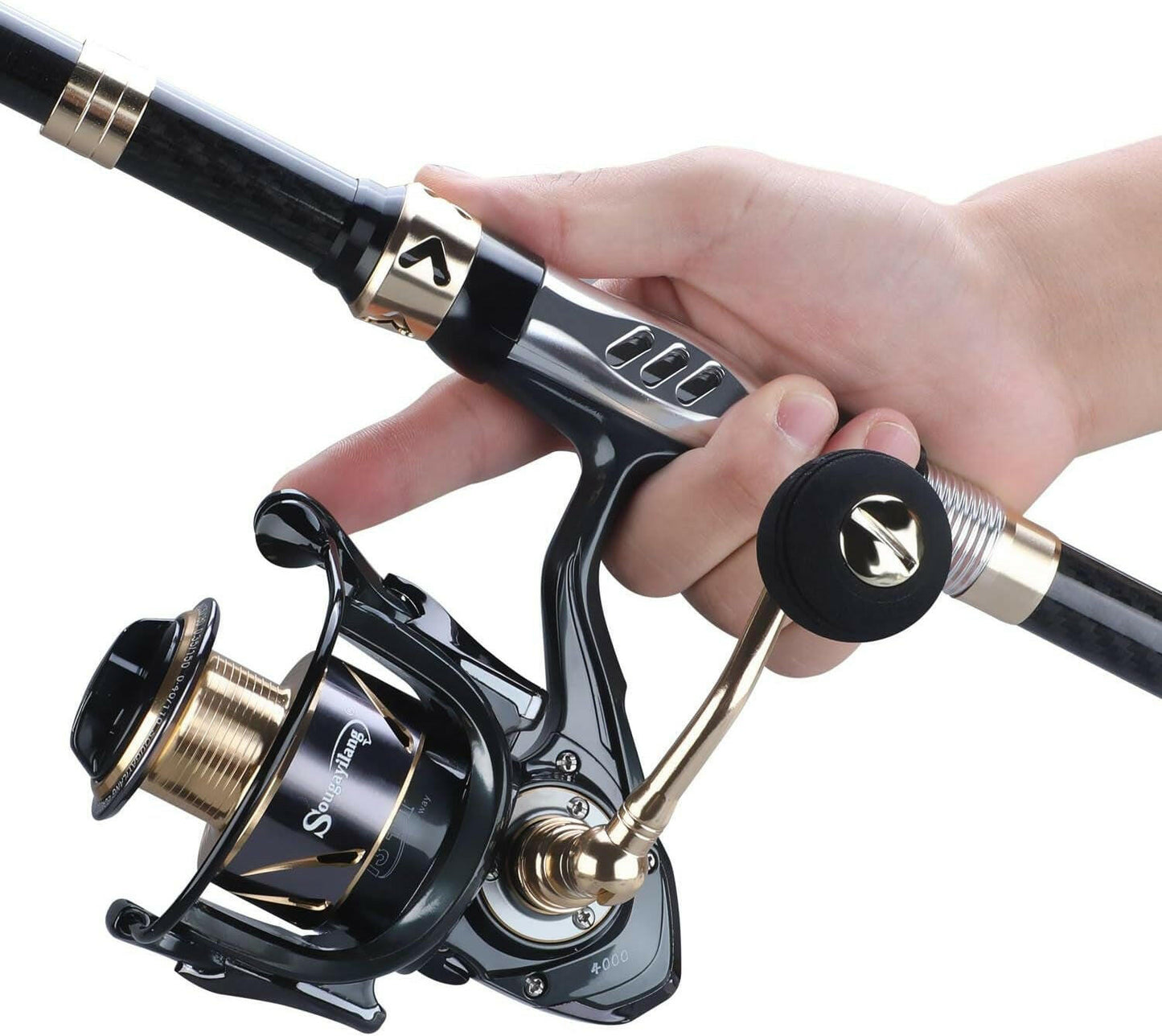 Ultimate Telescopic Fishing Rod and Reel Combo Kit - Lightweight Carbon Fiber Pole with 13 +1 Shielded Bearings and Convenient Carrying Case.