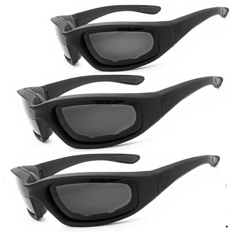 Men's Wraparound Cycling Sunglasses - UV400 Protection Outdoor Sports Glasses for Fishing and Driving, Windproof Gray Lens, Pack of 3