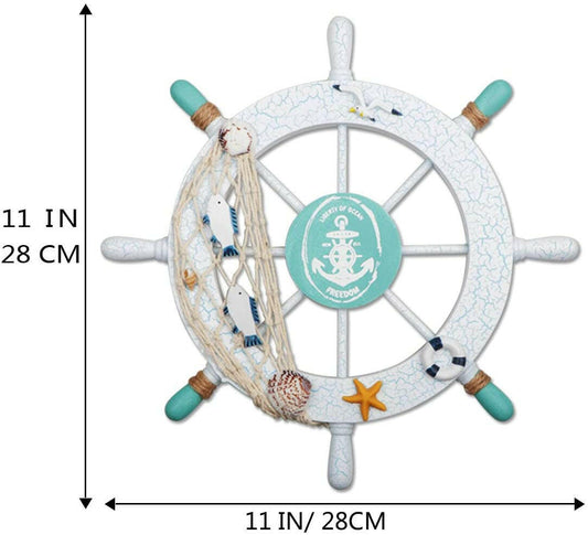 Set Sail with Style! 🌊⚓️ Grab this 2-Pack of Nautical Decor: 11" Wooden Ship Wheel & 13" Anchor with Rope for your Beachy Home Vibes! 🐚✨ #NauticalDecor #BeachTheme.