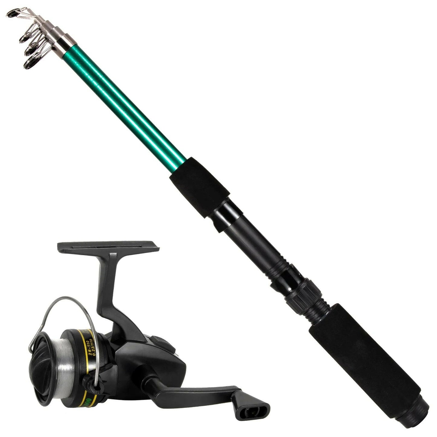 Ultimate Fishing Rod and Reel Combo - 127-Piece Tackle Set with Telescopic Rod, Reel, Floats, Hooks, and Accessories.