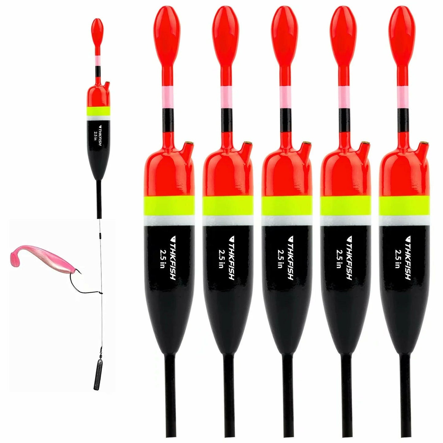 Premium Balsha Wood Fishing Floats - Set of 5 for Enhanced Fishing Experience.