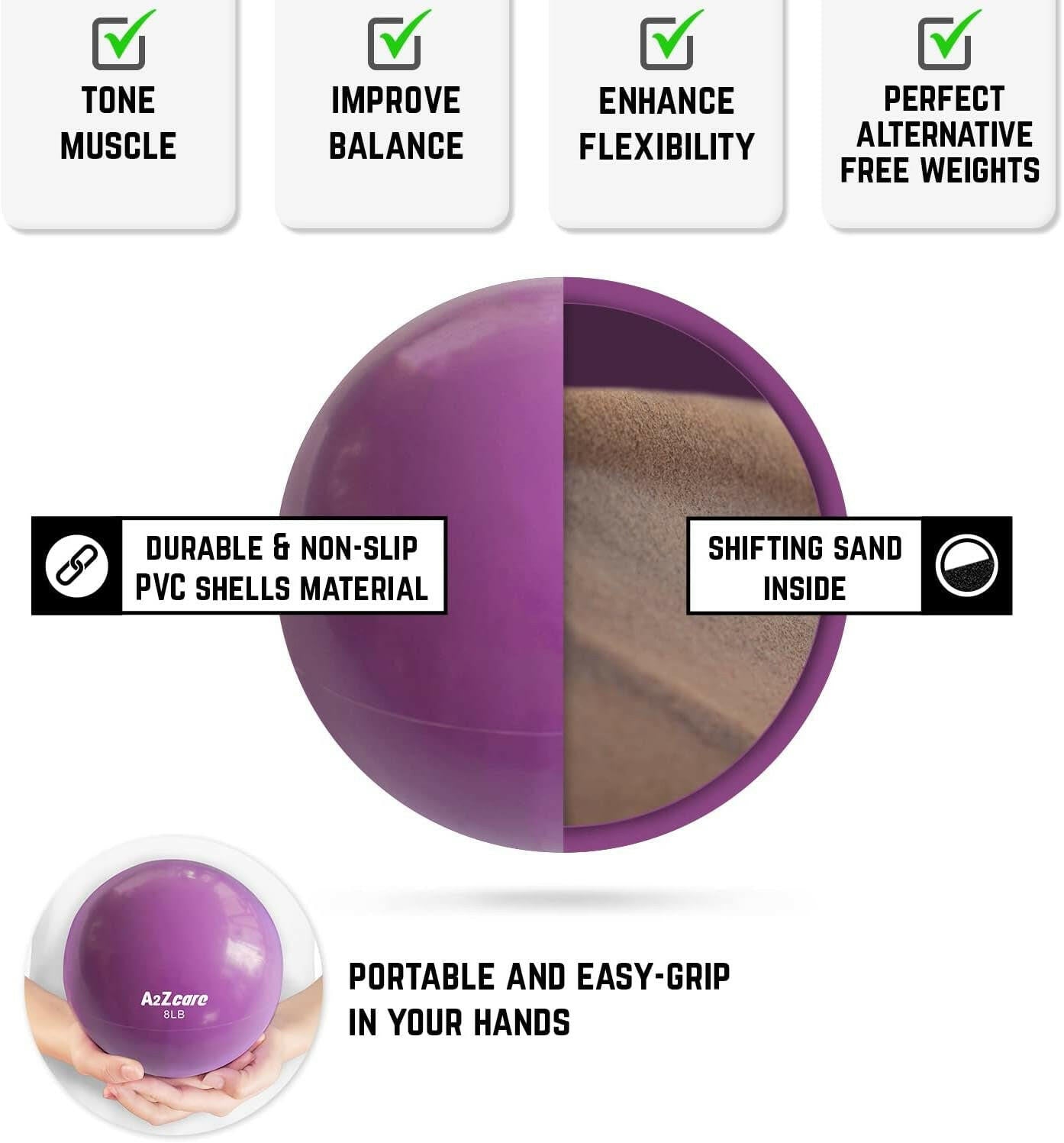 Elevate Your Workout with Our Soft Weighted Toning Ball - Perfect for Pilates, Yoga, and Physical Therapy!