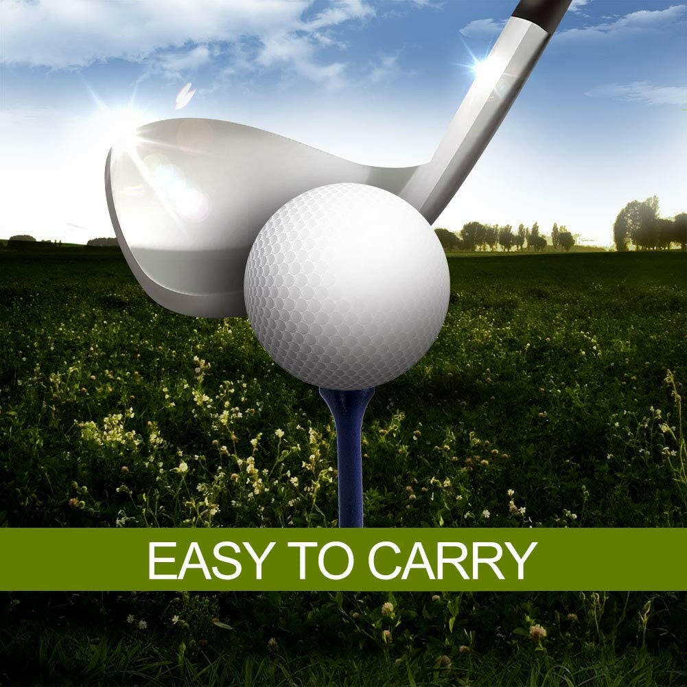 Premium Natural Wood Golf Tees - Pack of 100 in Multiple Colors and Sizes (3-1/4", 2-3/4", 2-1/8") - Reduce Side Spin and Friction for Better Performance