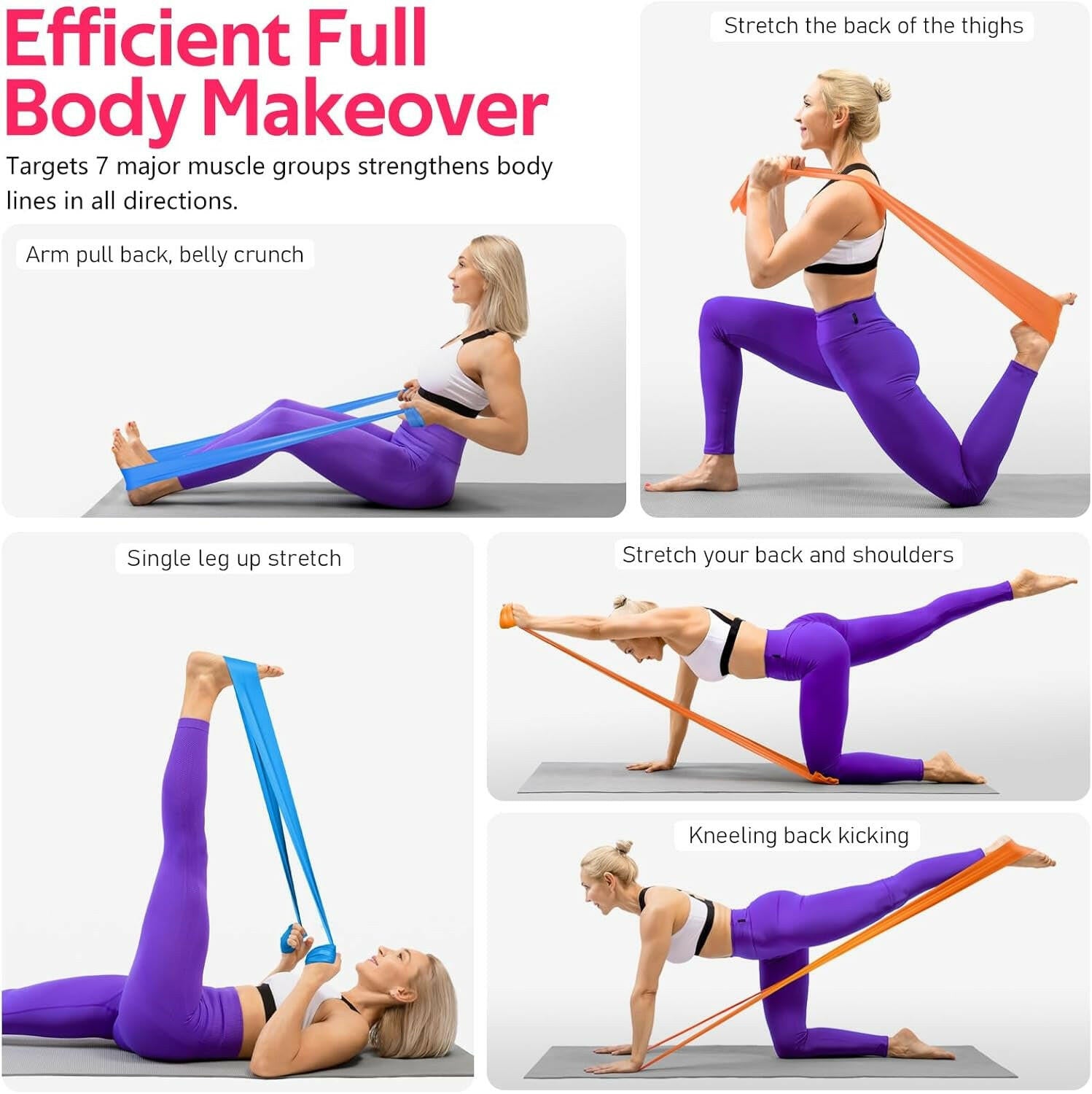 Ultimate Resistance Bands Set for Strength Training, Physical Therapy, Yoga, and Pilates - Perfect for Stretching and Recovery!