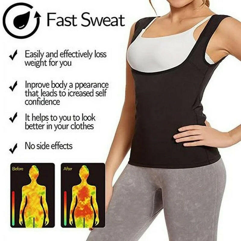 Sauna Shirt for Men Women Weight Loss Sweat Vest Suit Waist Trainer Shaper Slimming Workout Shapewear Tanks Fat Burner Shapewear