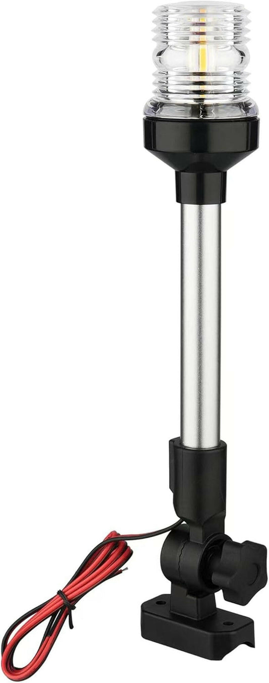 Illuminate Your Adventures with Our 3 Nautical Mile LED Foldable Boat Anchor Light – Ideal for Pontoon & Fishing Boats! 360° Visibility, Compact Design, and Versatile 12-24V!.