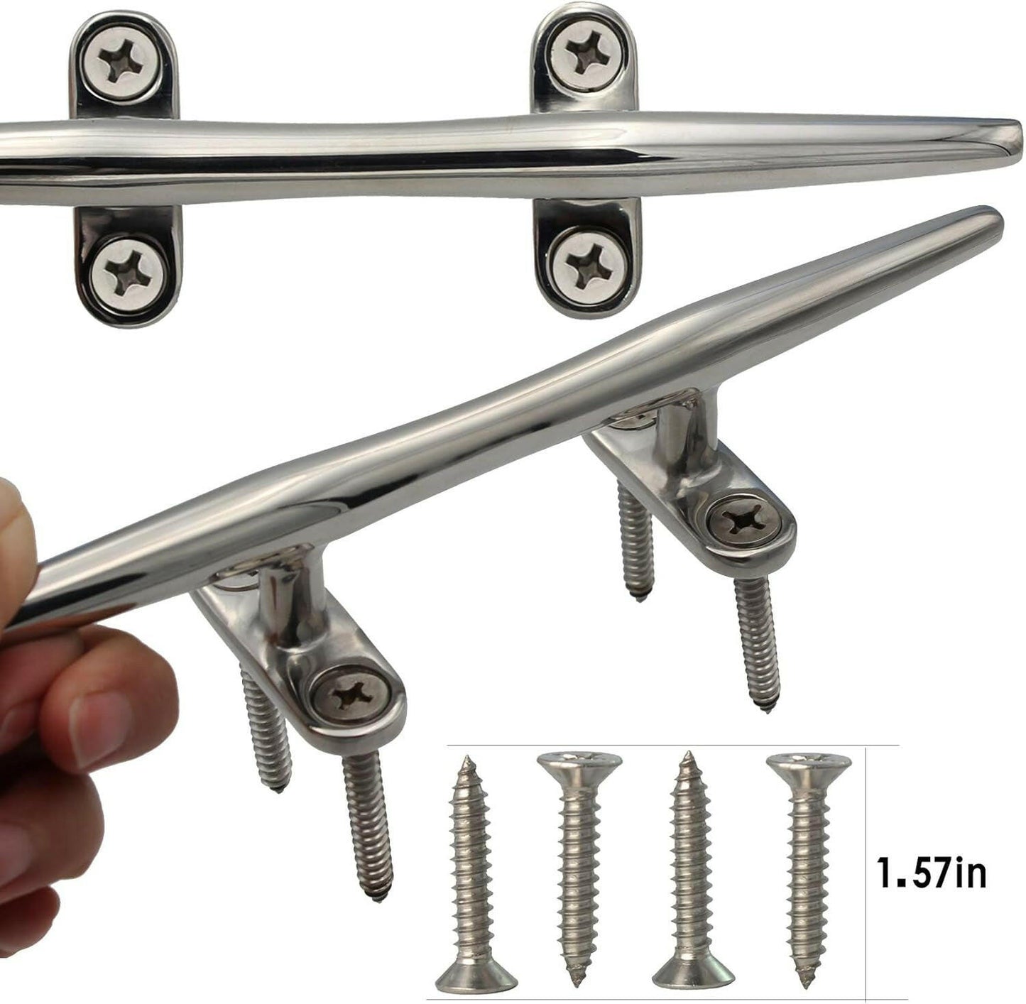 Enhance Your Dock with Premium 316 Stainless Steel Cleats - Ideal for Boats, Decks, and Nautical Decor! Available in 8/10/12/15 Inch Sizes and Various Pack Options!.