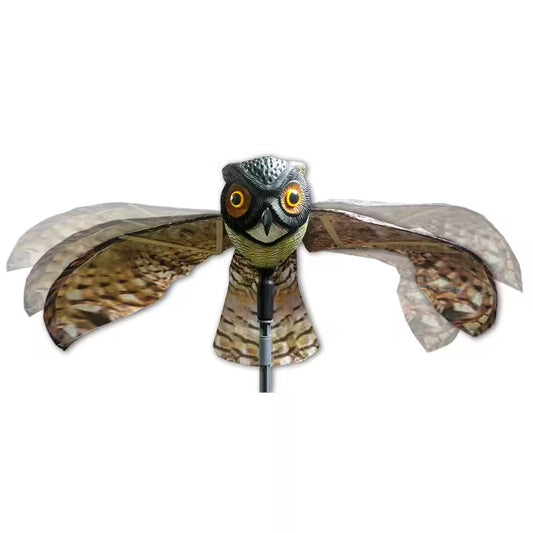 Prowler Owl Decoy with Flapping Wings for Effective Bird Repellent and Pigeon Scarecrow