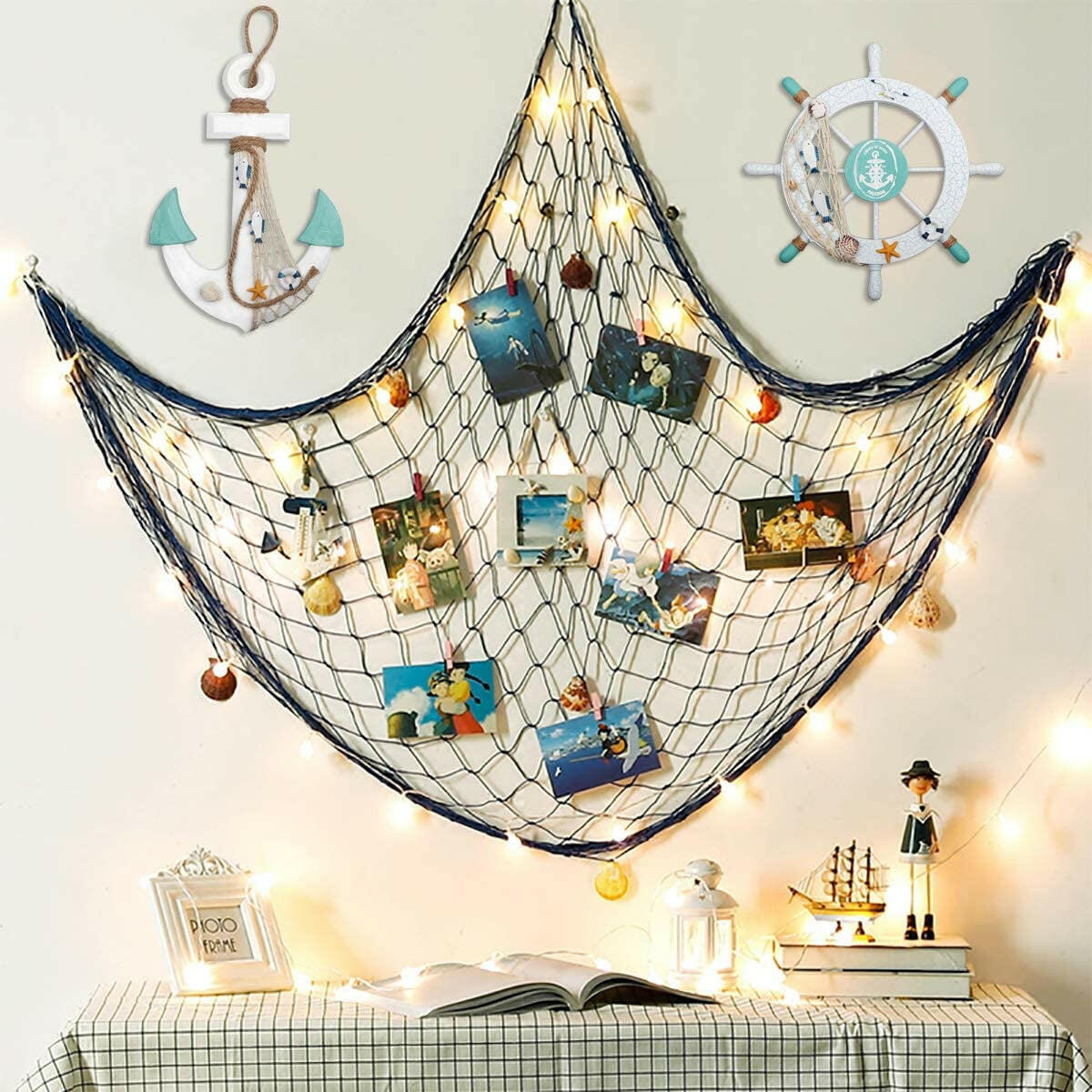 Set Sail with Style! 🌊⚓️ Grab this 2-Pack of Nautical Decor: 11" Wooden Ship Wheel & 13" Anchor with Rope for your Beachy Home Vibes! 🐚✨ #NauticalDecor #BeachTheme.