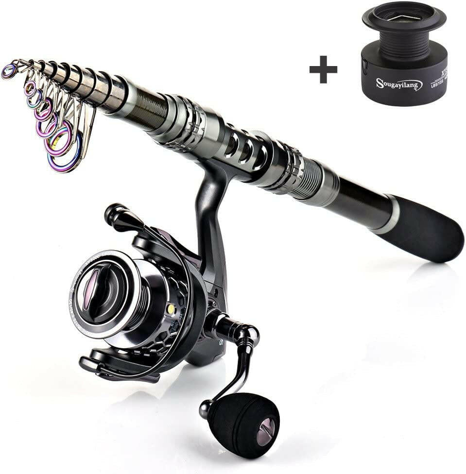 Ultimate Fishing Rod Reel Combo - Telescopic Pole & Spinning Reel with Travel Carrier Bag for Saltwater & Freshwater Adventures.