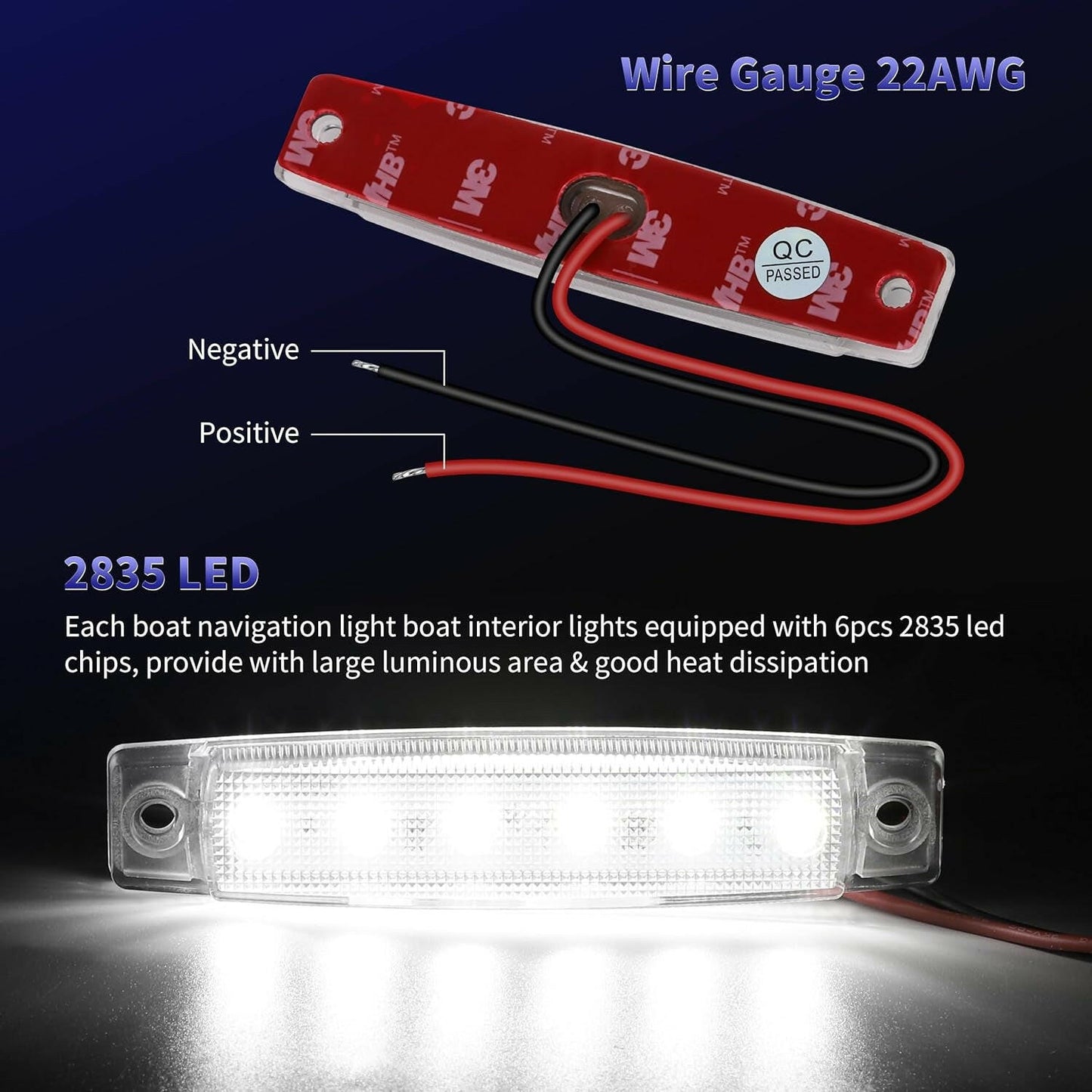 Illuminate Your Water Adventures! 🌊✨ 12V Waterproof Marine LED Lights - Ideal for Boats, Pontoons, Yachts & Kayaks (4 Pack White) 🚤💡.