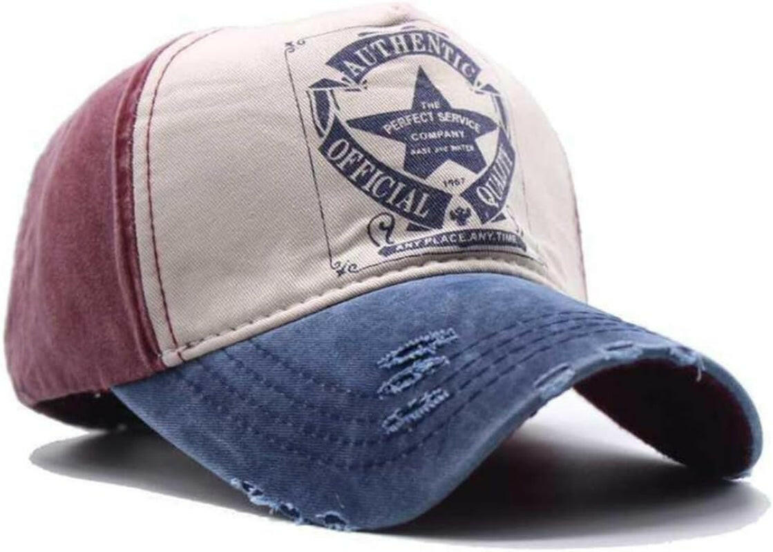 Men's Distressed Vintage Baseball Cap - Adjustable Washed Trucker Sun Hat