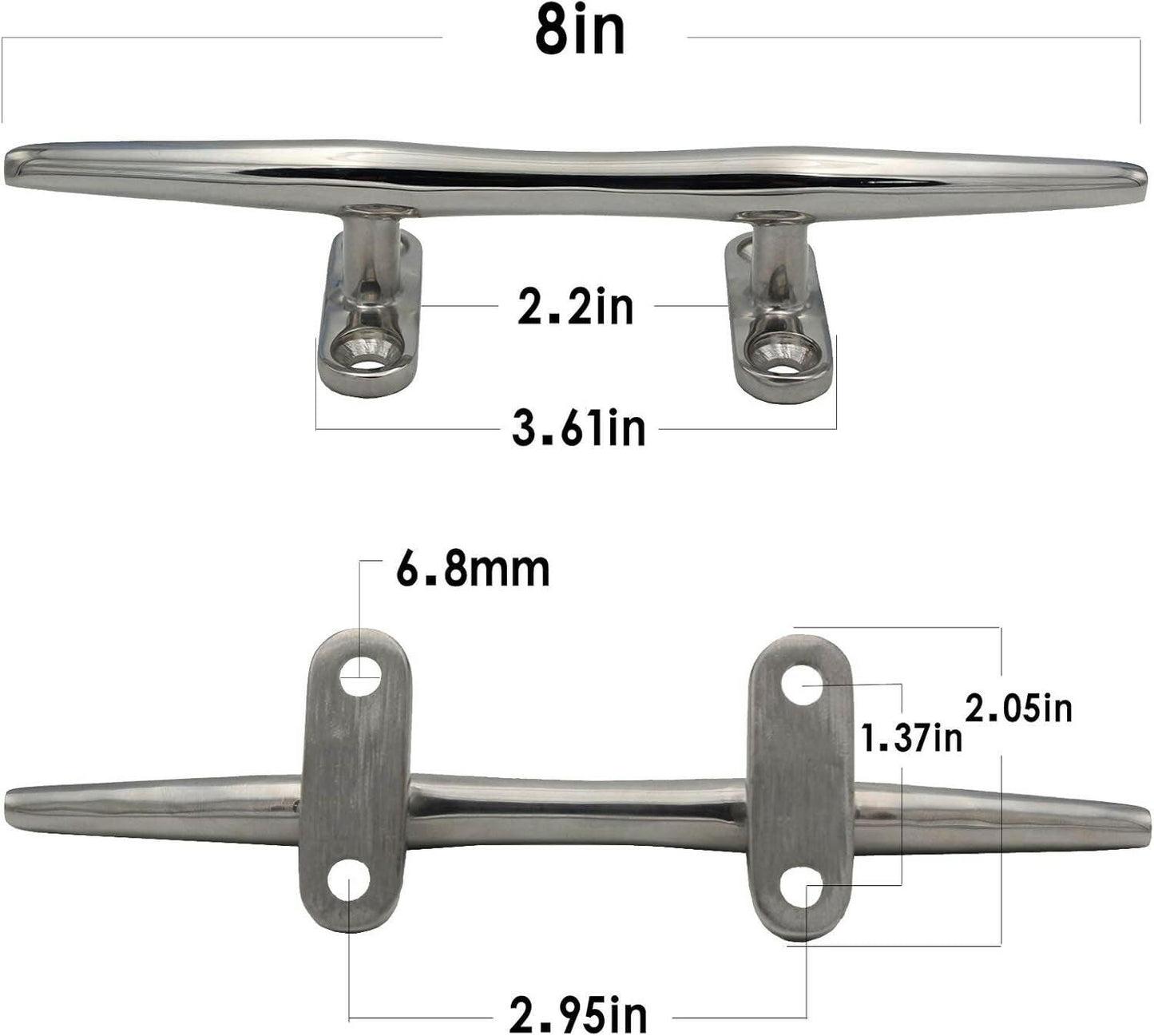 Enhance Your Dock with Premium 316 Stainless Steel Cleats - Ideal for Boats, Decks, and Nautical Decor! Available in 8/10/12/15 Inch Sizes and Various Pack Options!.