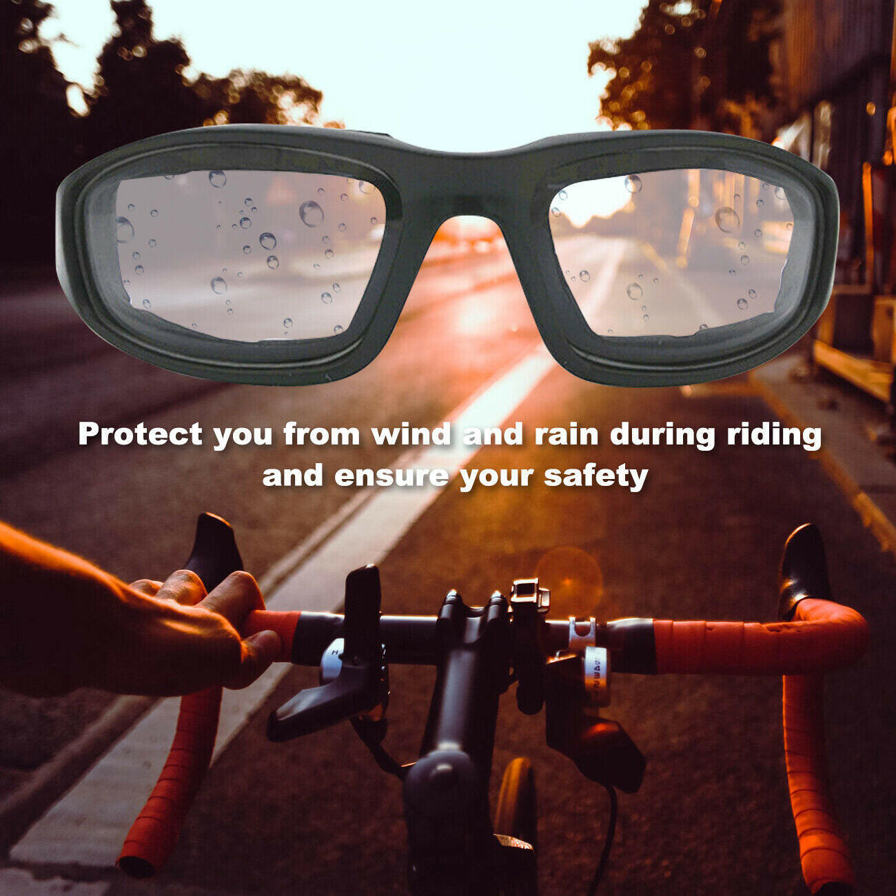 Cycling Sunglasses for Men and Women - UV400 Protection Outdoor Sports Glasses with Wraparound Design for Fishing and Driving, Windproof Clear Lenses