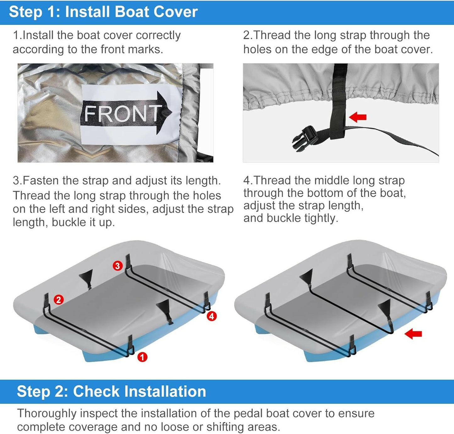 Stylish Waterproof Cover for Paddle Boats - Adjustable Support for 3 or 5 Person Fun! 🚤💧 #BoatLife #WaterSports.