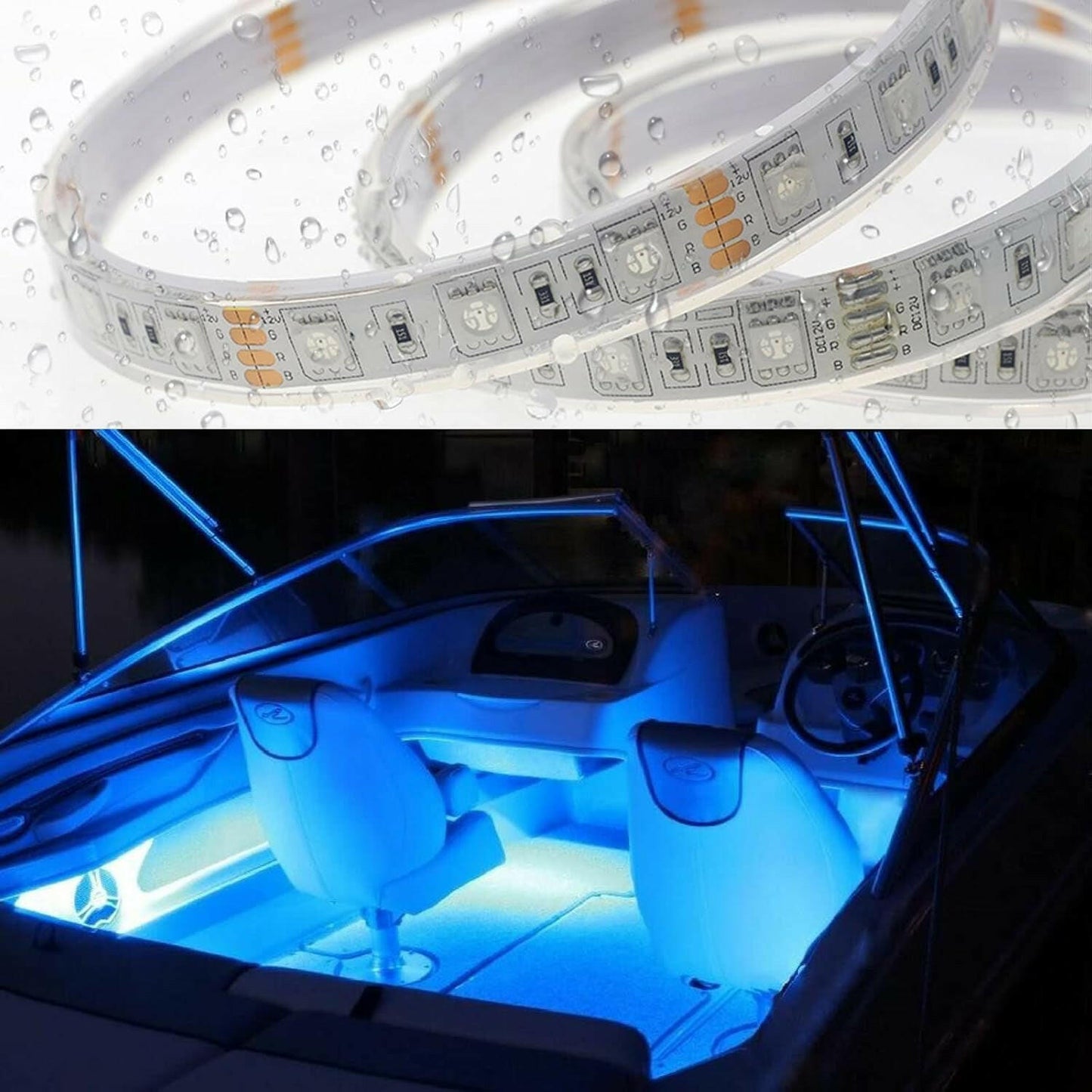 Waterproof 16.4FT Outdoor LED Strip Lights - IP68 Flexible 5050 White Rope Light for Boats, Pools & Fish Tanks.