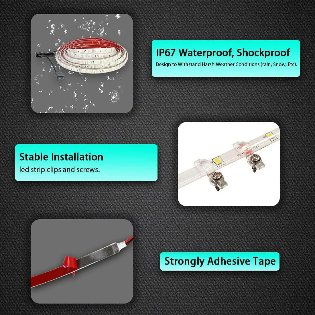 Vibrant RGB LED Light Strip for Pontoon & Fishing Boats - Flexible Marine Accent & Interior Lighting, 12V.