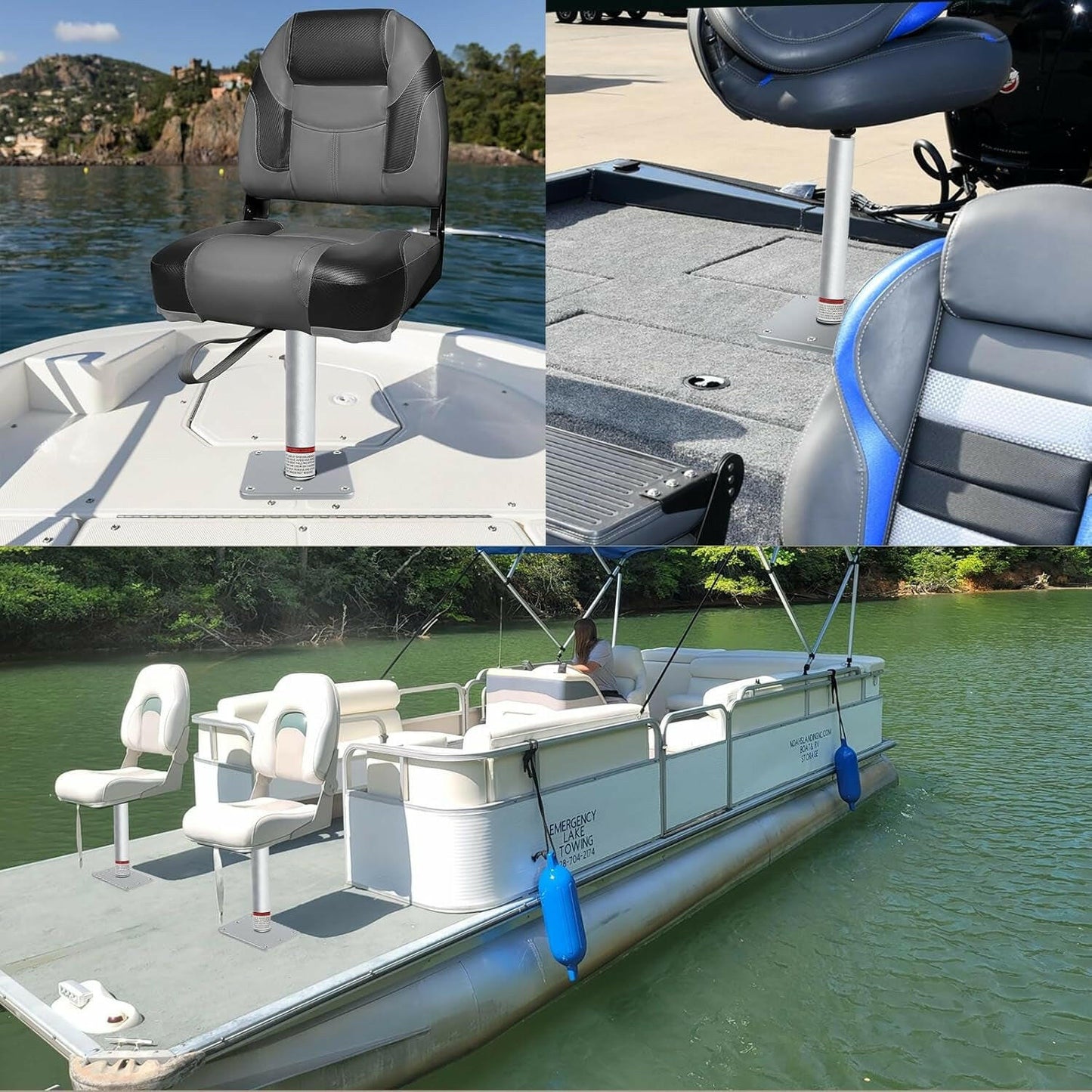 Transform Your Fishing Experience: Premium Boat Seat Pedestal Base Mount Kit with Lock for Unmatched Comfort on Your Pontoon!.