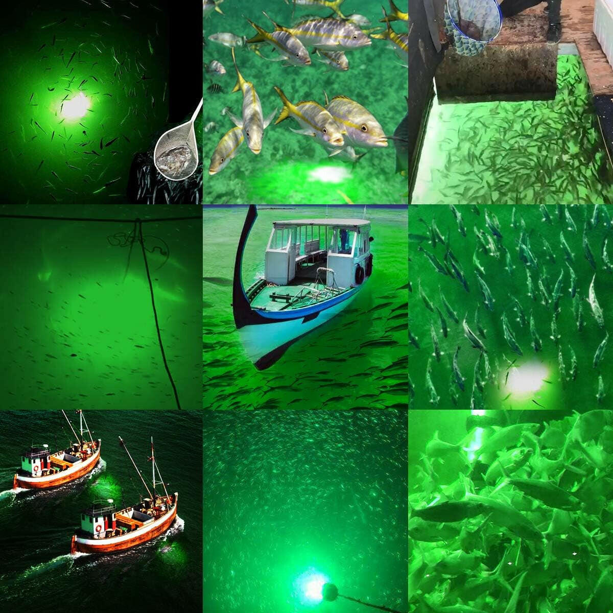 High-Performance 1080 Lumens IP68 Waterproof LED Underwater Fishing Light for Night Fishing.