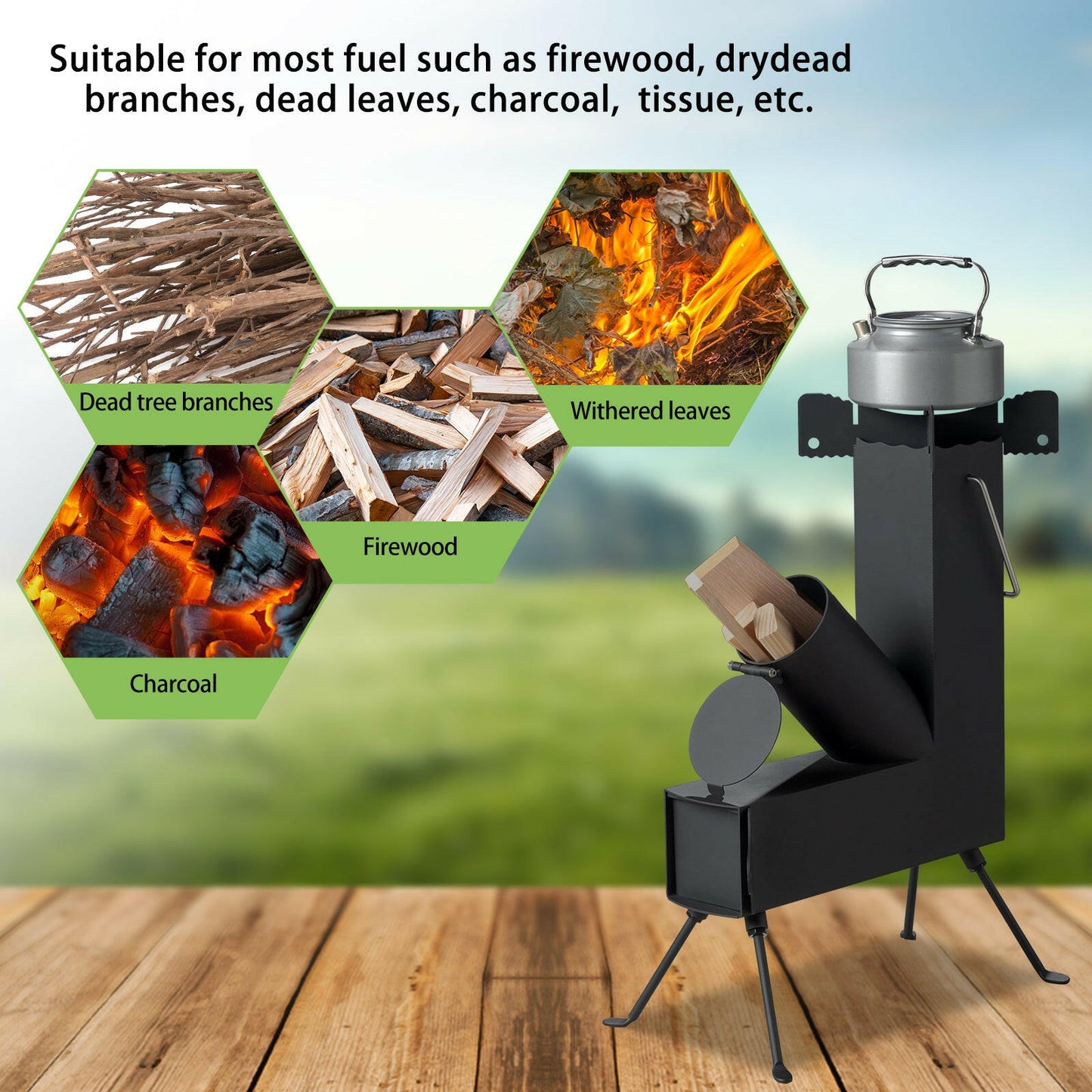 Black Wrought Iron Panels for Camping Stove Use
