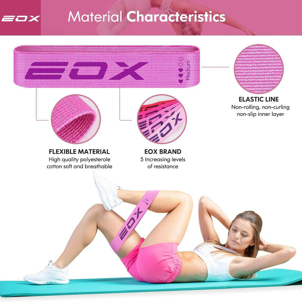 Get Fit with Our Non-Slip Resistance Loop Bands! Perfect for Legs, Butt & Glutes - 5 Levels of Resistance in Cute Pink! 💪🌸 #FitnessGoals #WorkoutEssentials