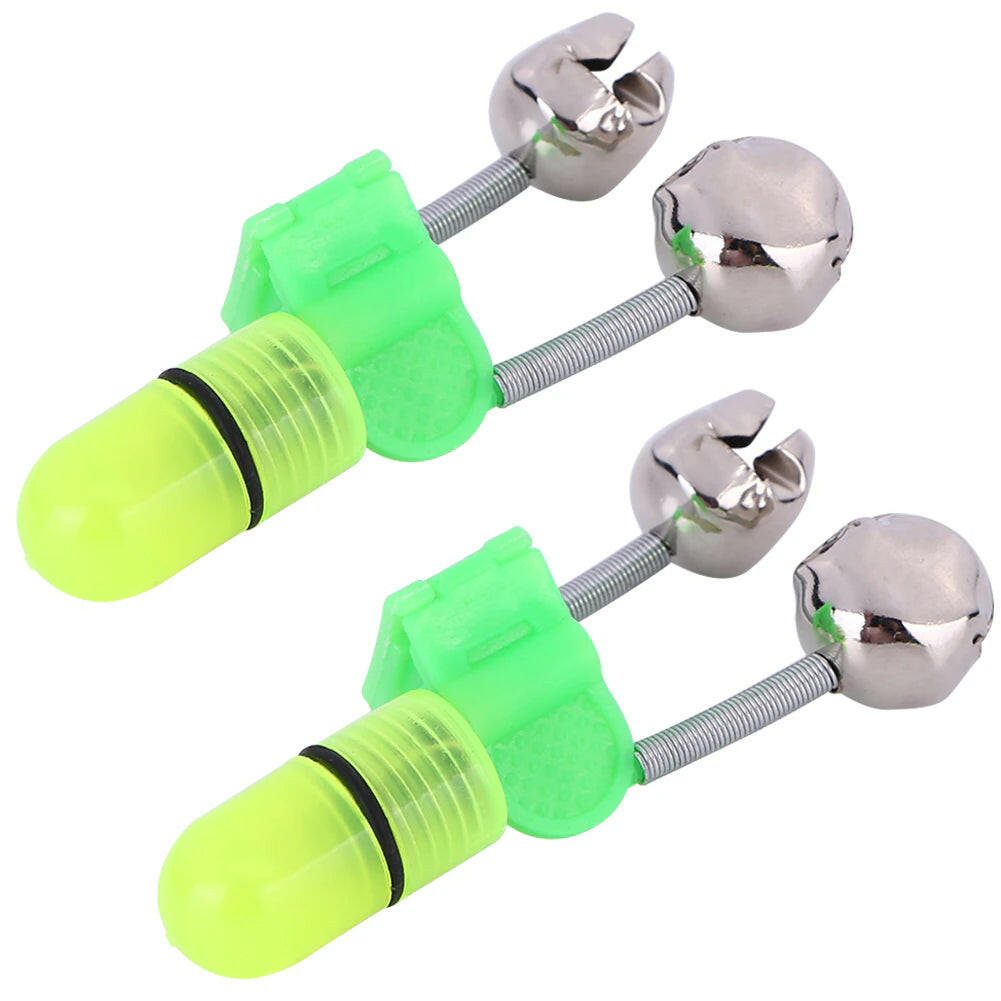 10/40 PC LED Night Fishing Bite Alarm with Dual Bells and Rod Tip Clip Alert System