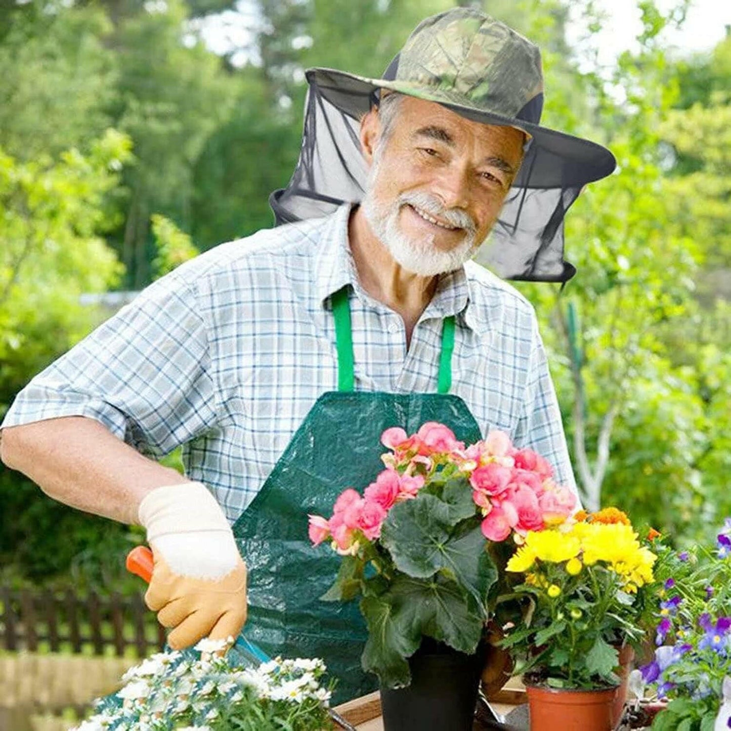 2 Pack Mosquito Head Net Hat - Versatile Sun & Fishing Hat with Hidden Mesh for Outdoor Activities - Ideal for Gardening, Hiking & Beekeeping - Unisex Army Green.