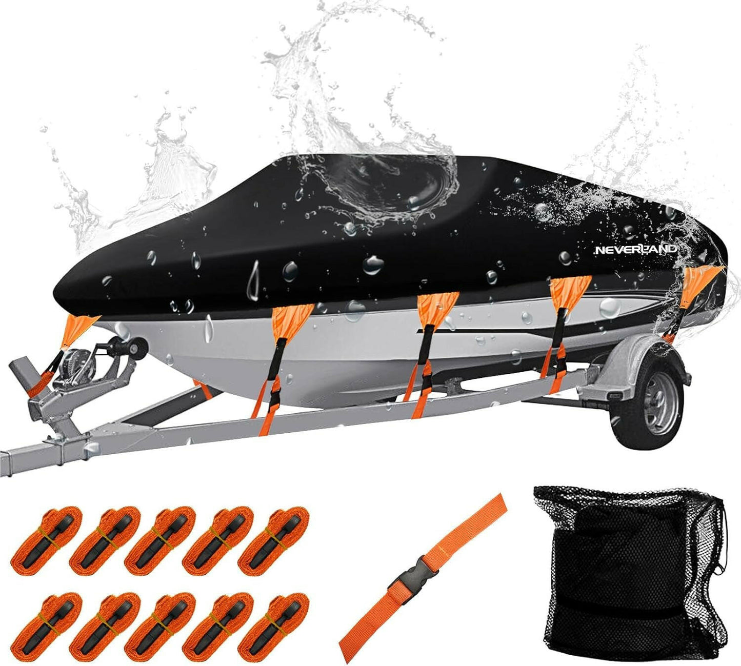 Ultimate Heavy-Duty Waterproof Boat Cover for V-Hull & Tri-Hull Boats (20-22ft) - Protect Your Adventure! 🌊🚤.