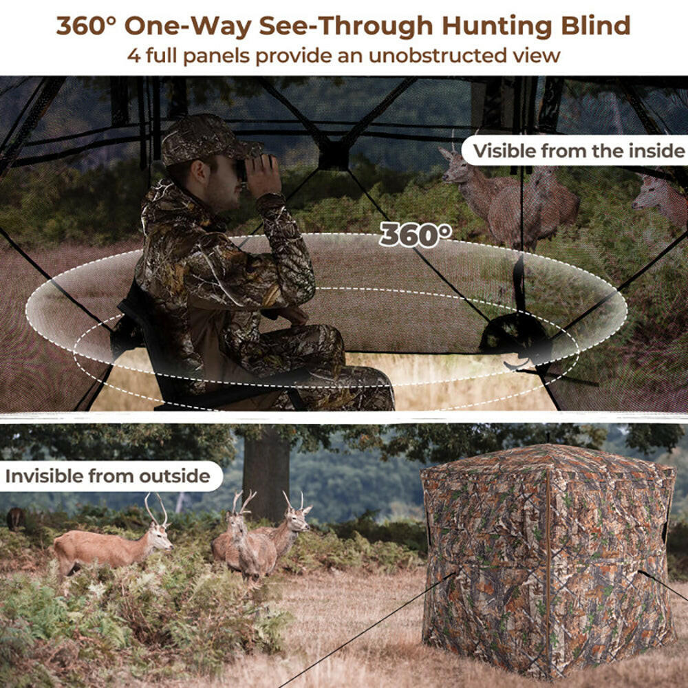 360-Degree One-Way See-Through Ground Blind for 2-3 Persons.