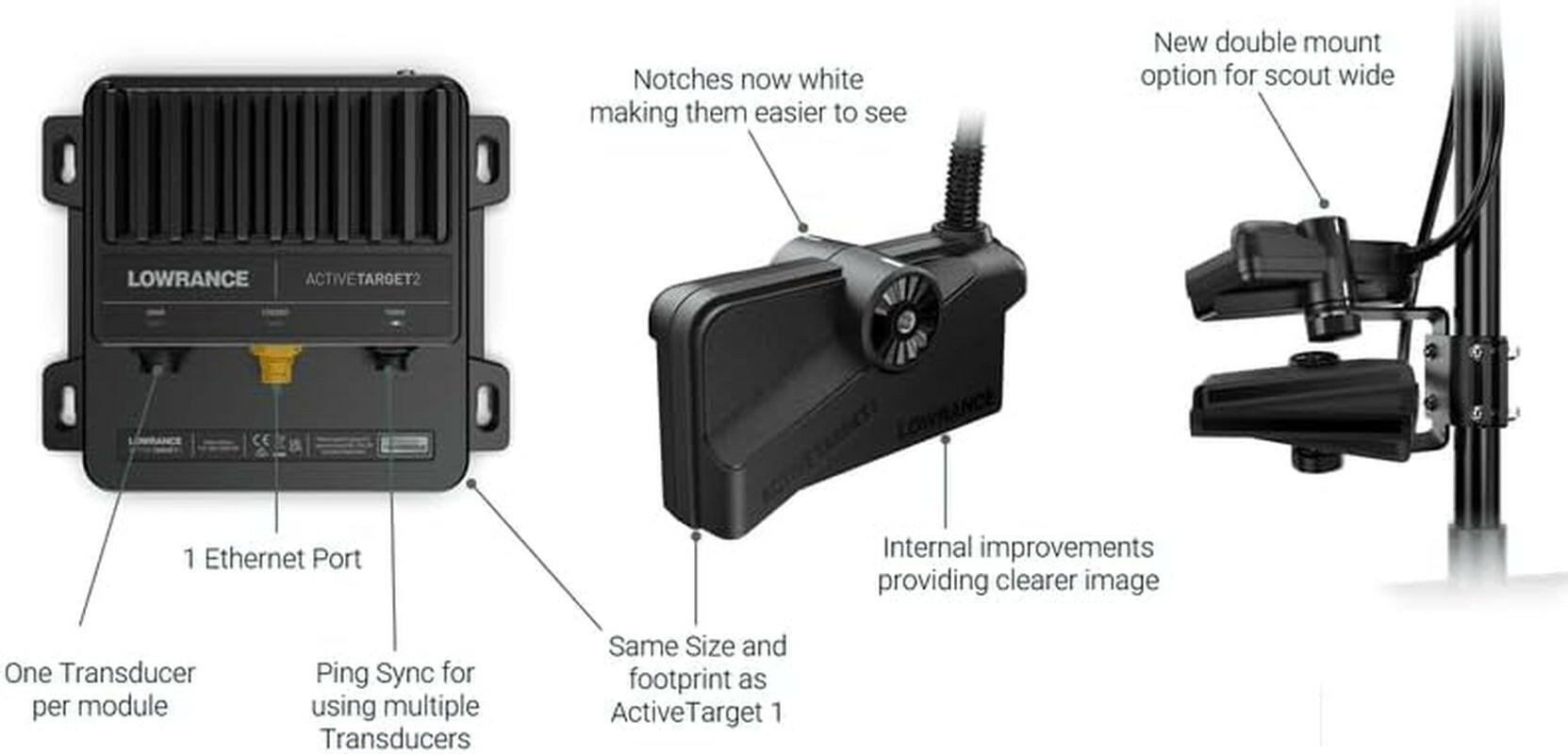 Activetarget2 Complete Fishing System: Module, Transducer & Mounts Included.