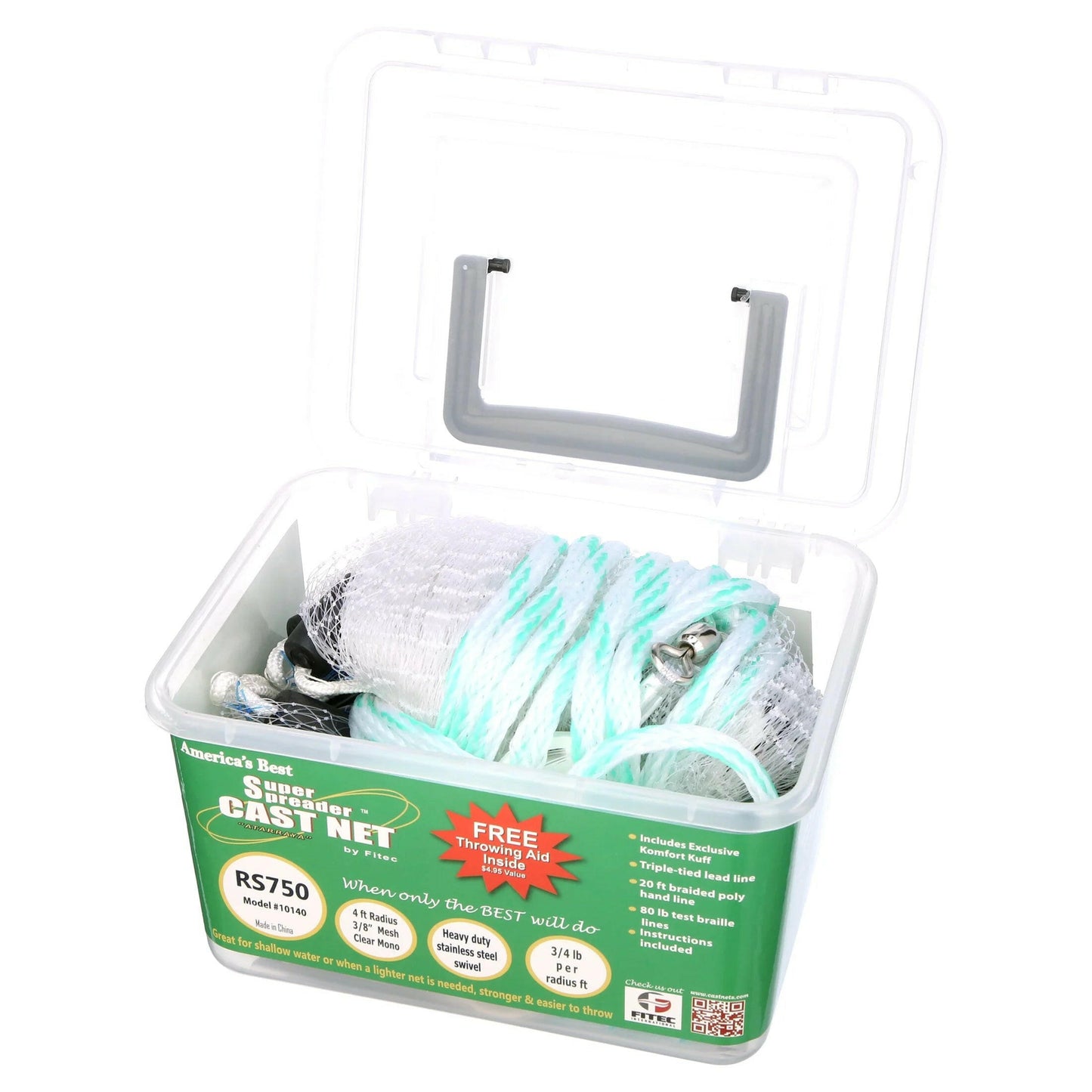 Catch More with the Fi-Tec 10140 Super Spreader 4' Heavy Duty Cast Net! 🌊🎣 #FishingGear #CastNet.