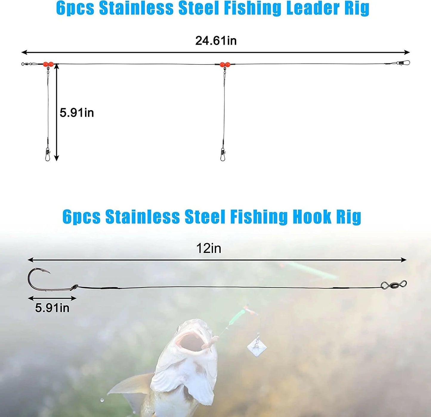 Ultimate Surf Fishing Tackle Kit: Complete with Hooks and Swivels for a Successful Catch!.