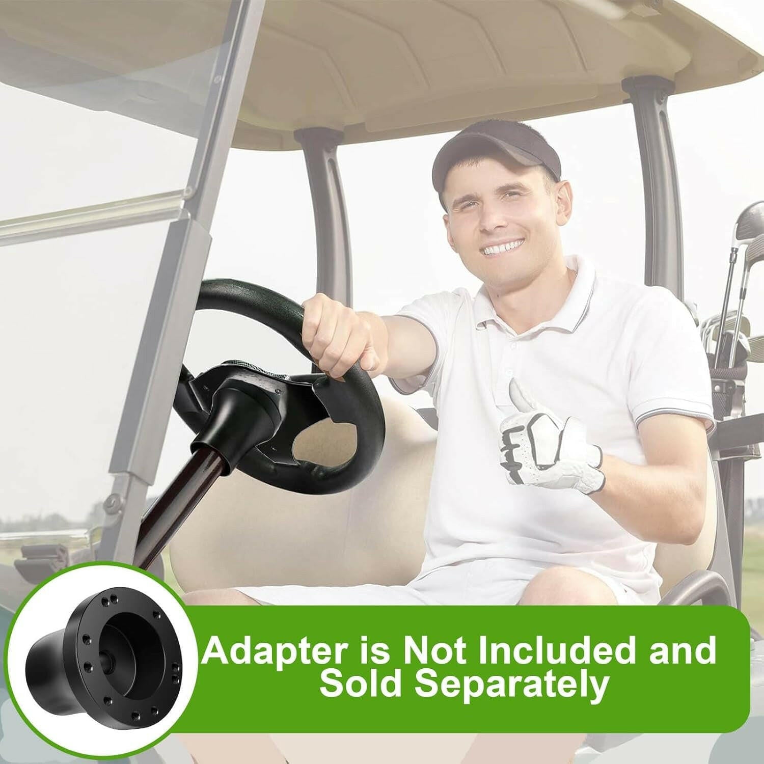 Upgrade Your Golf Cart with Ergonomic D-Shape Steering Wheel - Fits EZGO, Club Car, and Yamaha Models for Ultimate Comfort and Precision.