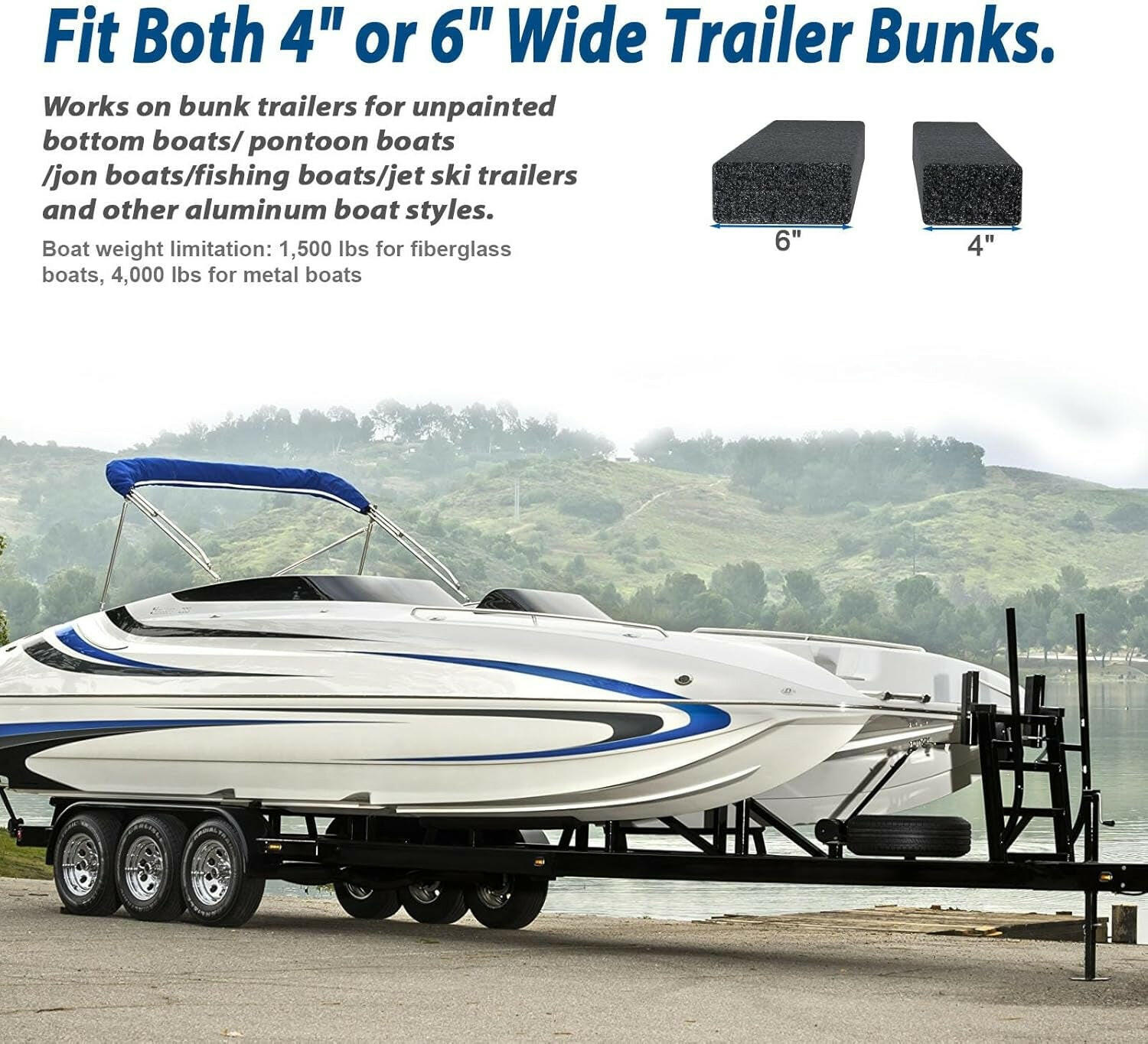 Premium Heavy-Duty Boat Trailer Bunk Slides - 3" x 10" for Effortless Loading and Unloading.