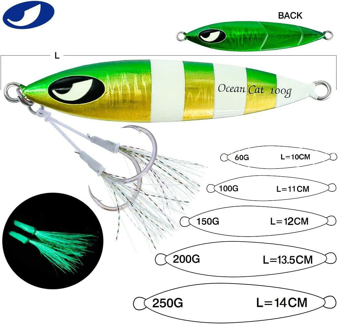 Premium Slow Fall Pitch Fishing Lures - Sinking Lead Metal Flat Jigs with Hook for Ultimate Saltwater Fishing Experience