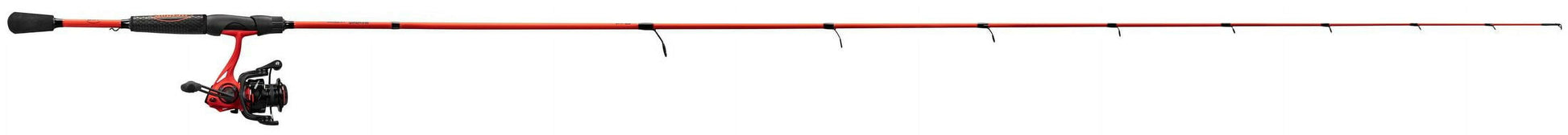 Mach Smash Spinning Reel and Fishing Rod Combo, 6'6" One-Piece Rod with Size 30 Reel, Black and Red