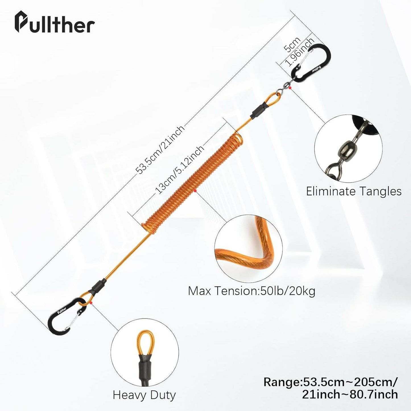 2 Pack Heavy Duty Fishing Lanyard - Retractable Coiled Straps for Rods, Kayak Paddles, and Paddle Boards - Essential Fishing Accessories.