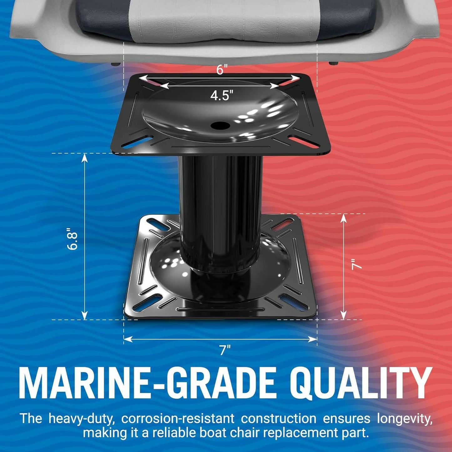 Enhance Your Boating Adventure with Our 6.8" Seat Pedestal Mount – Ideal for Jon and Bass Boats! 🚤✨.