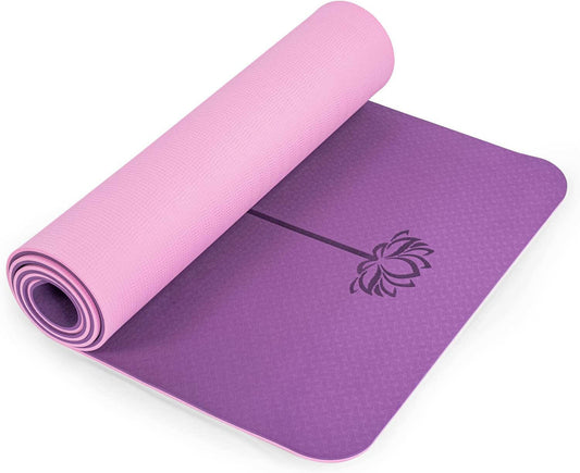 Premium Non-Slip Yoga Mat - Eco-Friendly, Anti-Tear 1/4" Thick Pilates Fitness Mat for Women with Carrying Sling & Storage Bag - Perfect for Home Workouts!