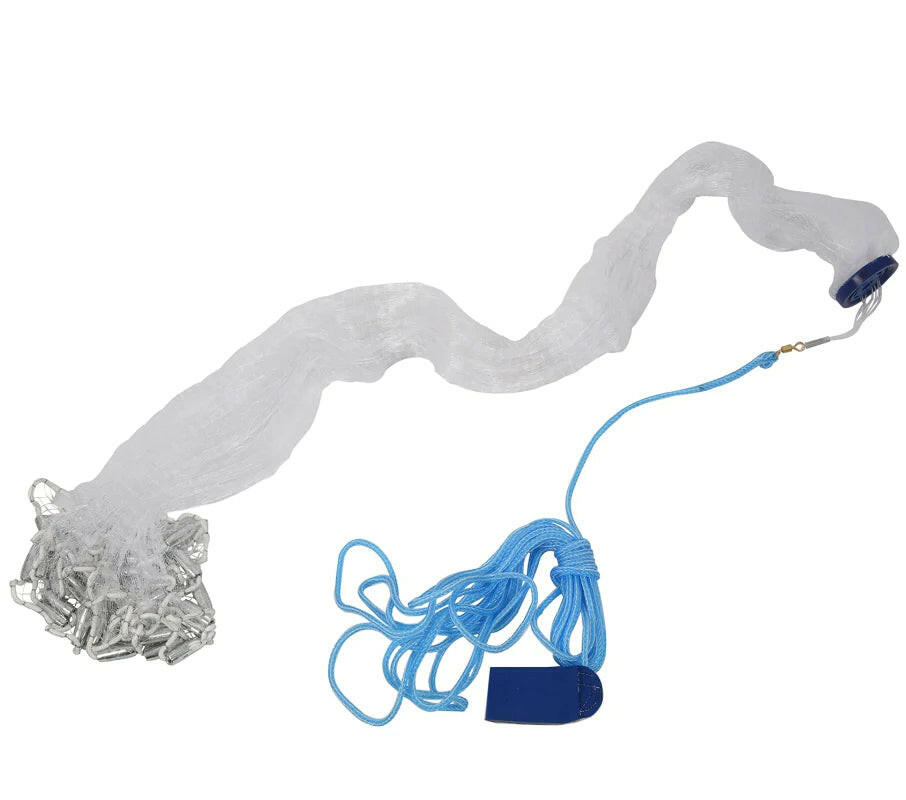 6/8/10/12/16FT Fishing Cast Net Bait Easy Throw Hand Cast Strong Nylon Mesh USA.