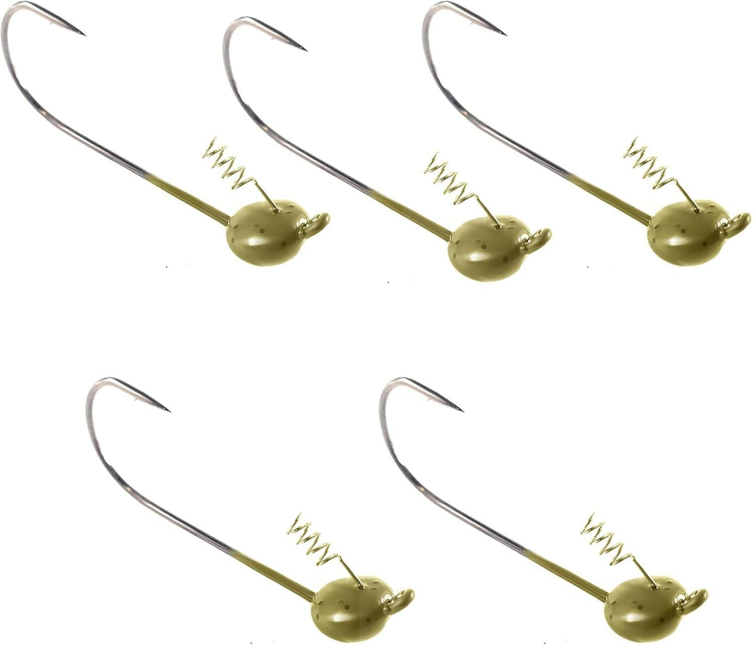Premium Tungsten Shaky Head Jigs for Bass Fishing - Catch Big Bass with 5-Pack High-Performance Hooks.