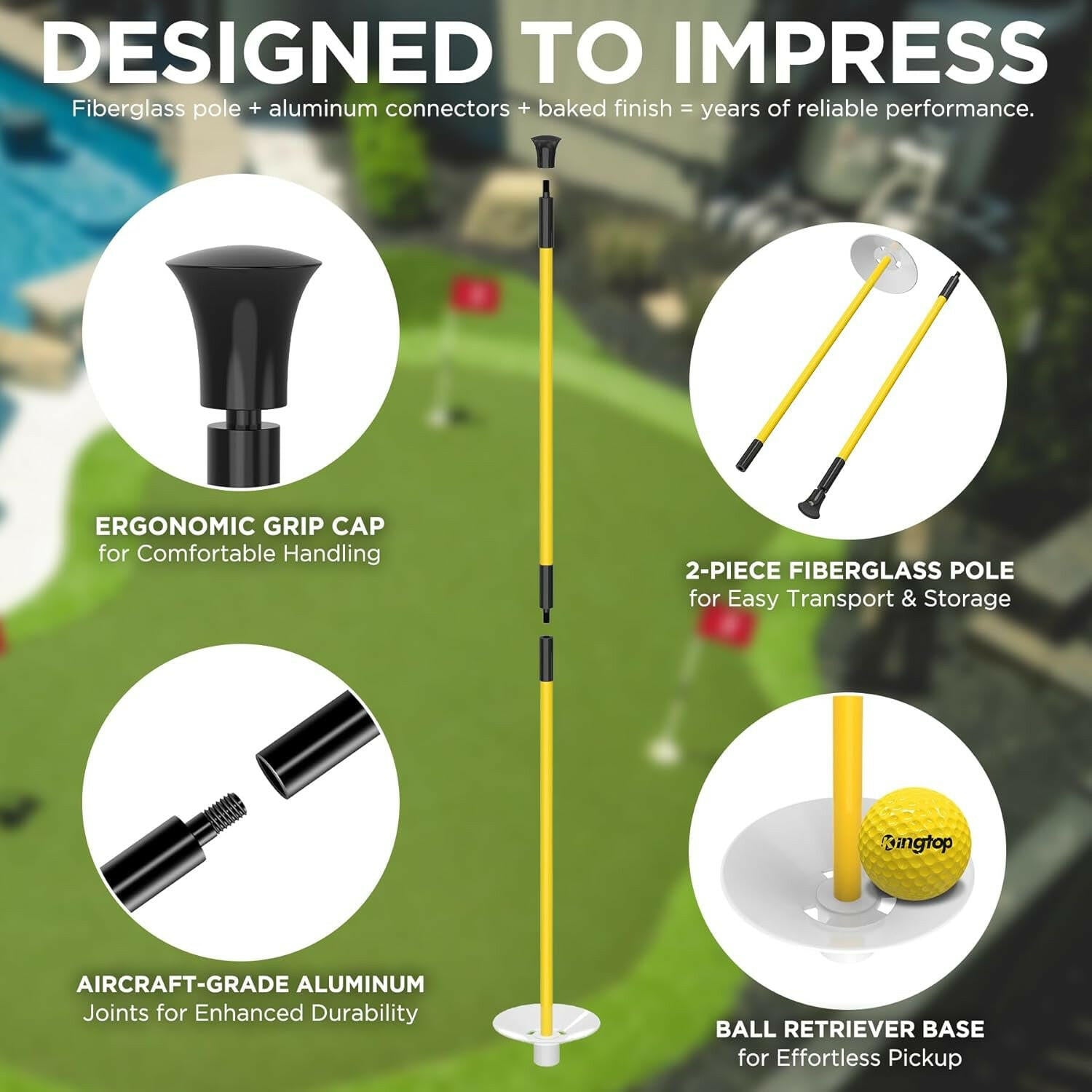 Elevate Your Backyard Golf Game with Our Mini Golf Flagstick Set - Perfect for Putting Practice! 🏌️‍♂️⛳️ #GolfLife #BackyardFun
