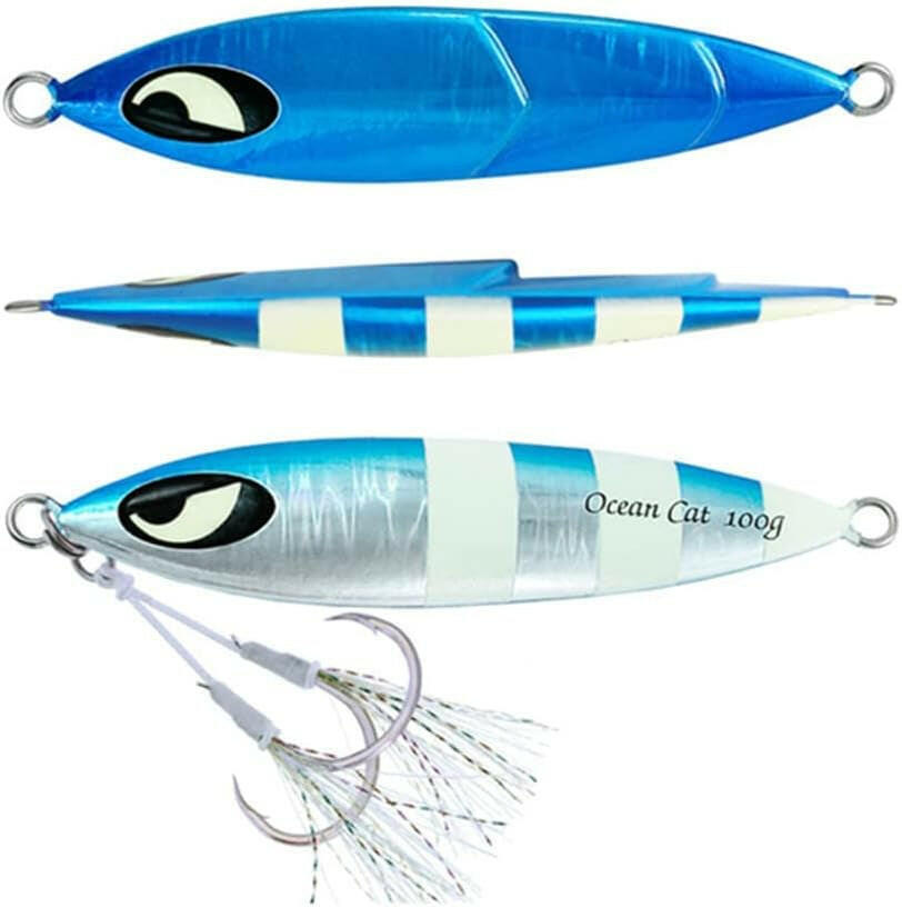 Premium Slow Fall Pitch Fishing Lures - Sinking Lead Metal Flat Jigs with Hook for Ultimate Saltwater Fishing Experience