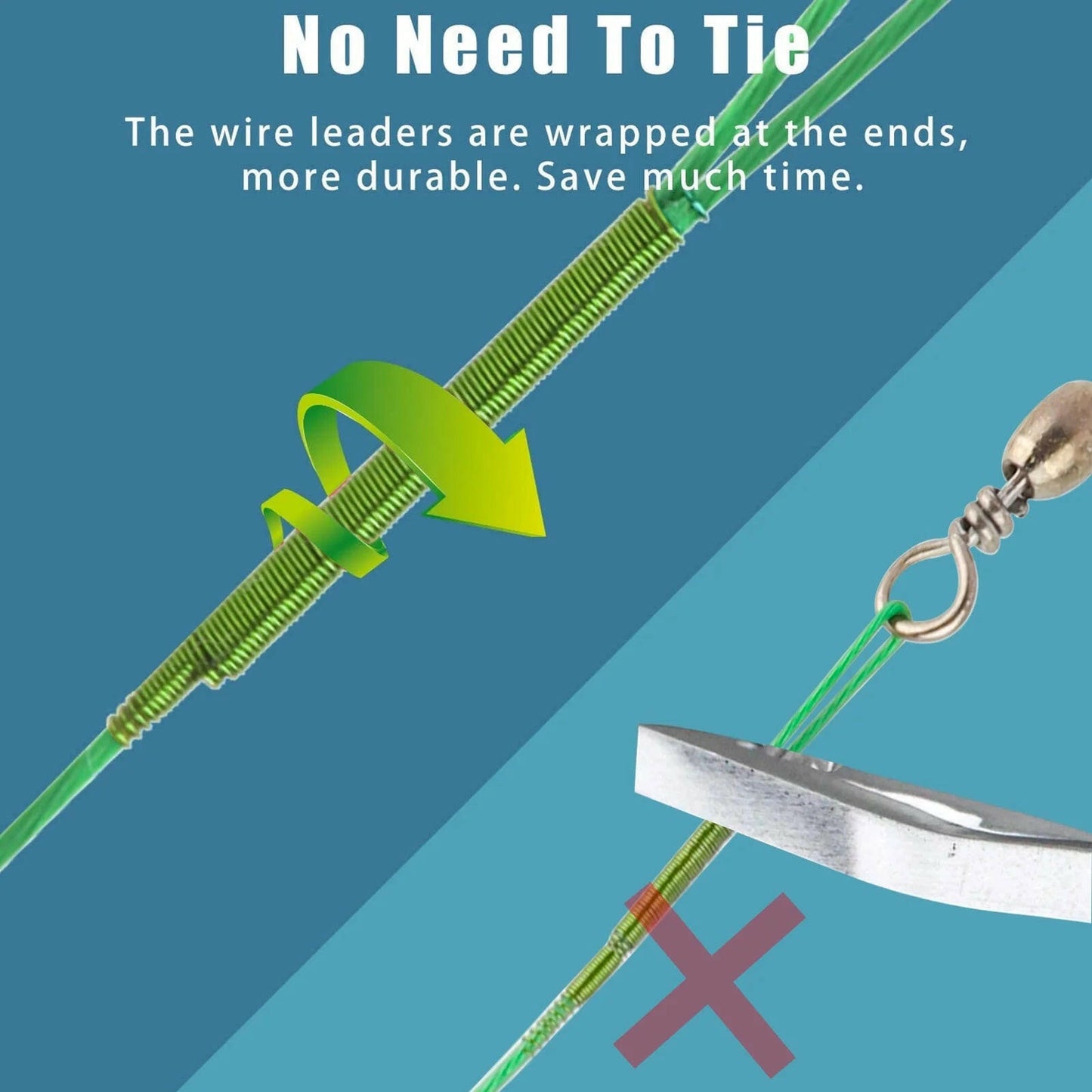 Gear up for your next fishing adventure! 🎣 100PCS of heavy-duty stainless steel fishing line leaders with swivels & snaps - perfect for connecting tackle, lures, and hooks! 💪🌊 #FishingGear #AnglerEssentials #CatchOfTheDay.