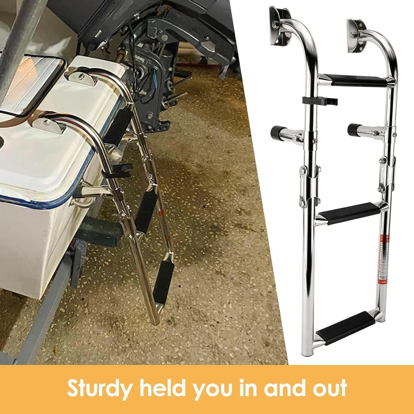 Upgrade Your Water Adventures with Our Foldable 3-Step Stainless Steel Boat Ladder! 🛥️🚤 #MarineGear #BoatLife.