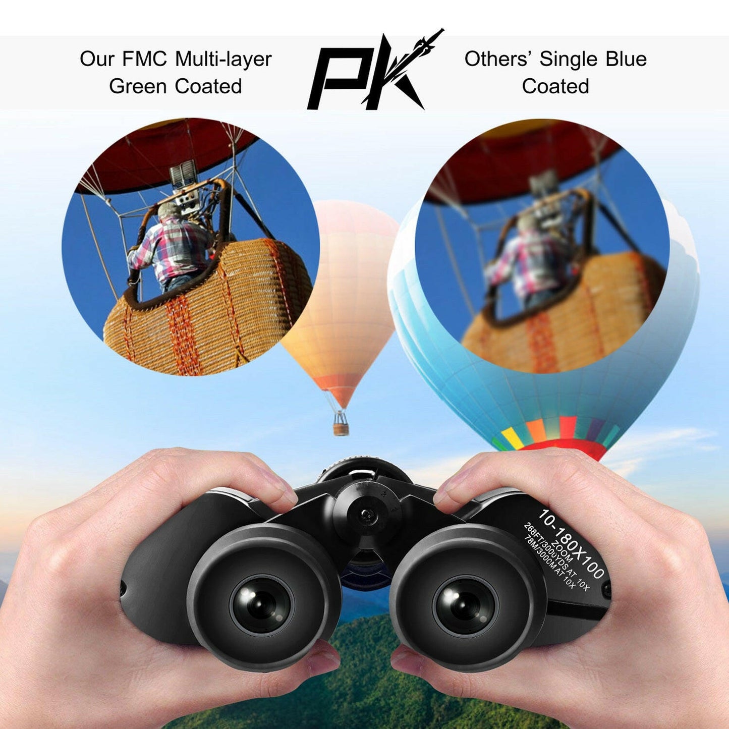 Portable Zoom Binoculars with FMC Lens for Low Light Night Vision - Ideal for Bird Watching, Hunting, Sports Events, and Concerts for All Ages