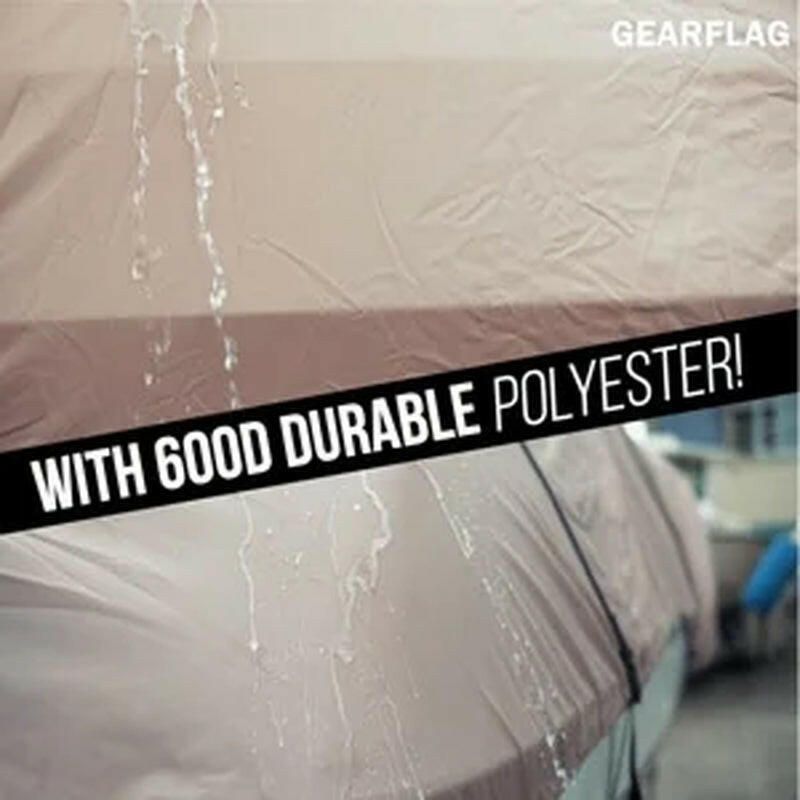 Ultimate Protection for Your Boat: Heavy-Duty 600D Marine Grade Cover for 14-16Ft V-Hull - UV Resistant, Waterproof & Trailable!.