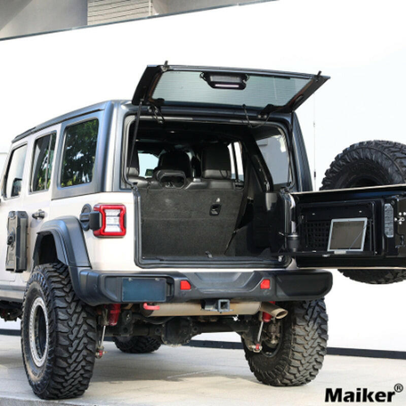 2-Tier Foldable Tailgate Table and Cargo Rack for 2007-2022 Jeep Wrangler JK & JL 4-Door - Ideal for Outdoor Camping