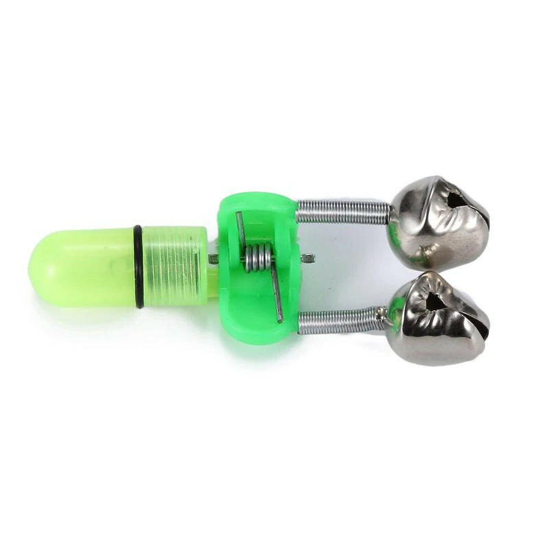 10/40 PC LED Night Fishing Bite Alarm with Dual Bells and Rod Tip Clip Alert System