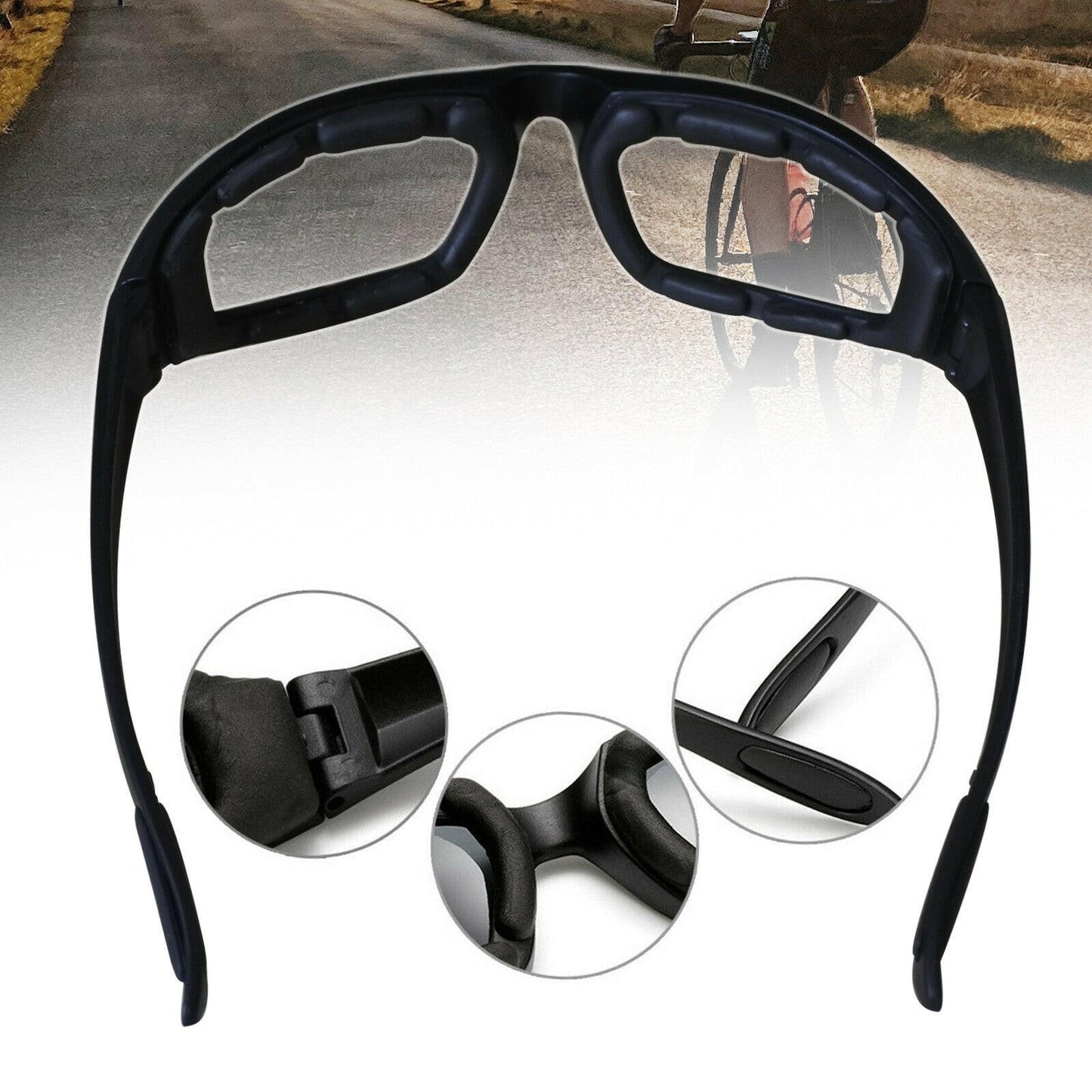 Cycling Sunglasses for Men and Women - UV400 Protection Outdoor Sports Glasses with Wraparound Design for Fishing and Driving, Windproof Clear Lenses